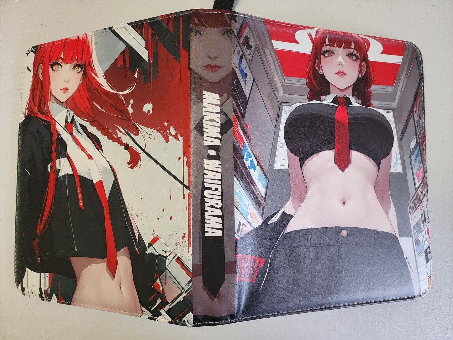 WAIFURAMA Card Binder Album Leather Zipper 3-Ring 9-pocket Anime Waifu Sexy