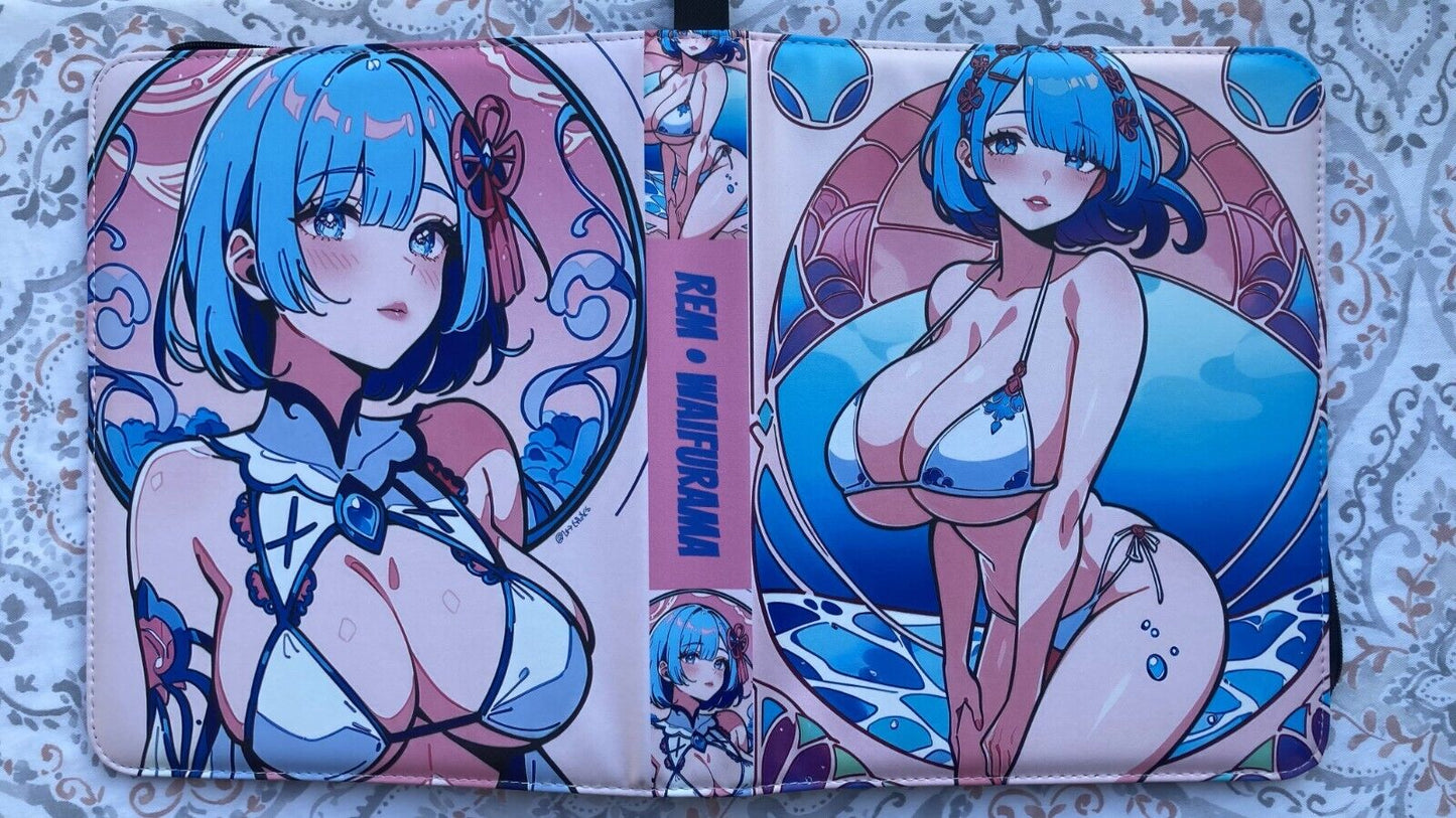 WAIFURAMA Card Binder WAVE 2 Anime Waifu Leather Zipper Album 3Ring Sexy CCG TCG