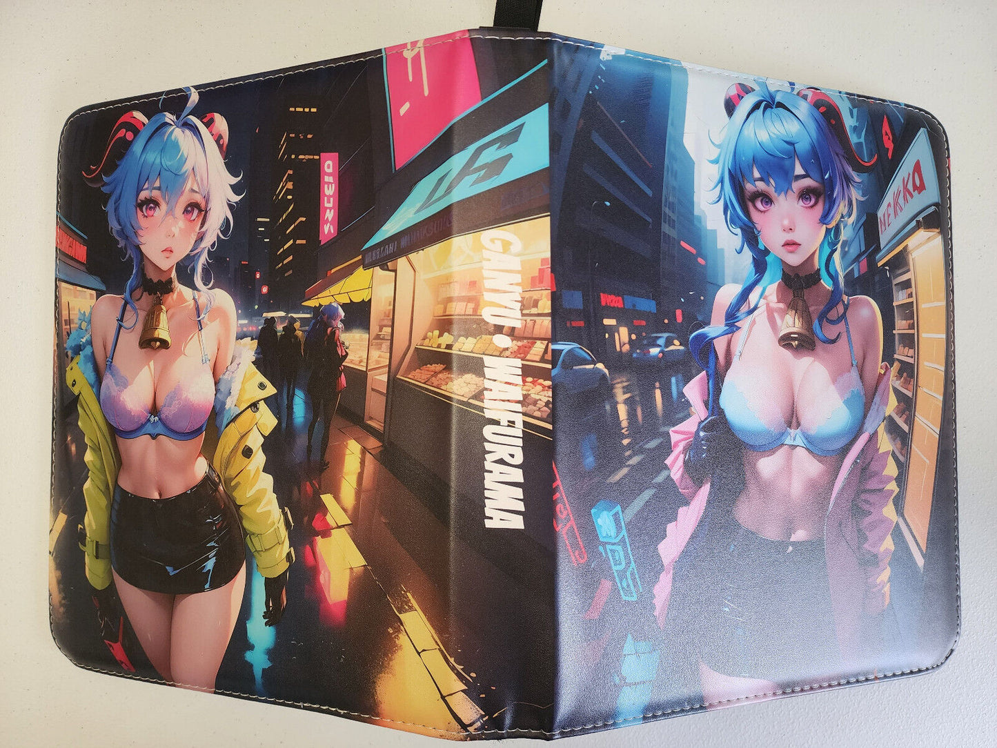 WAIFURAMA Card Binder Album Leather Zipper 3-Ring 9-pocket Anime Waifu Sexy